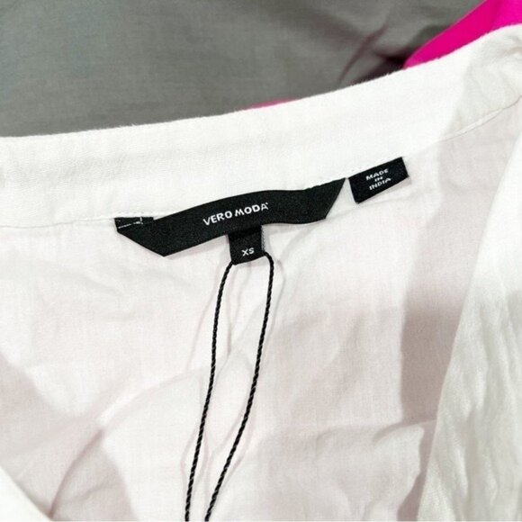 Vero Moda White Button Down Tea Dress - Size XS - Picture 7 of 7